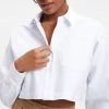 GOOD AMERICAN THE GOOD SHIRT CROPPED | WHITE001