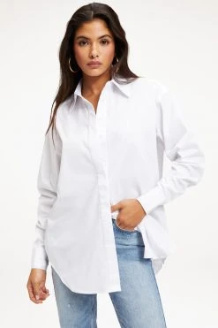 GOOD AMERICAN THE BOSS SHIRT 2.0 | WHITE001