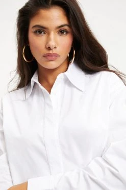 GOOD AMERICAN THE BOSS SHIRT 2.0 | WHITE001