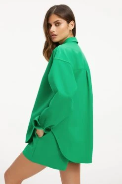 GOOD AMERICAN THE WEEKEND SHIRT | SUMMER GREEN002