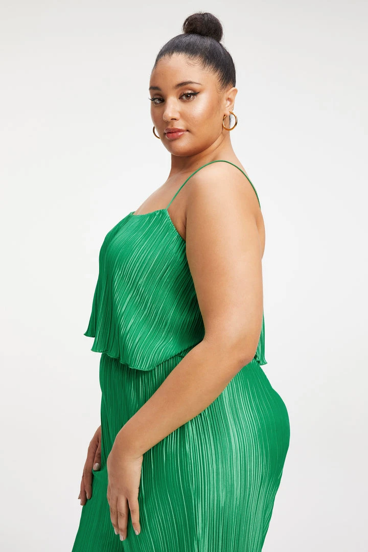 Wholesale 🛒 GOOD AMERICAN Tops ALWAYS FITS PLISSÉ CROP CAMI | SUMMER GREEN002 💯 8 GOOD AMERICAN Tops ALWAYS FITS PLISSÉ CROP CAMI | SUMMER GREEN002