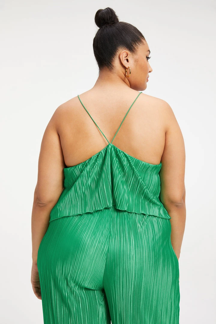 Wholesale 🛒 GOOD AMERICAN Tops ALWAYS FITS PLISSÉ CROP CAMI | SUMMER GREEN002 💯 9 GOOD AMERICAN Tops ALWAYS FITS PLISSÉ CROP CAMI | SUMMER GREEN002