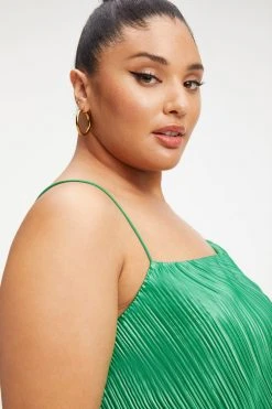 Wholesale 🛒 GOOD AMERICAN Tops ALWAYS FITS PLISSÉ CROP CAMI | SUMMER GREEN002 💯 20 GOOD AMERICAN Tops ALWAYS FITS PLISSÉ CROP CAMI | SUMMER GREEN002