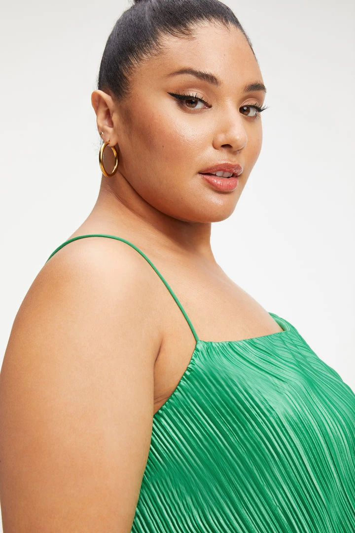 Wholesale 🛒 GOOD AMERICAN Tops ALWAYS FITS PLISSÉ CROP CAMI | SUMMER GREEN002 💯 10 GOOD AMERICAN Tops ALWAYS FITS PLISSÉ CROP CAMI | SUMMER GREEN002