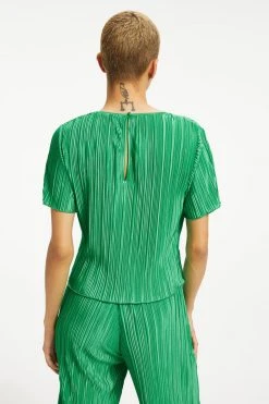 GOOD AMERICAN Tops ALWAYS FITS PLISSÉ TOP | SUMMER GREEN002