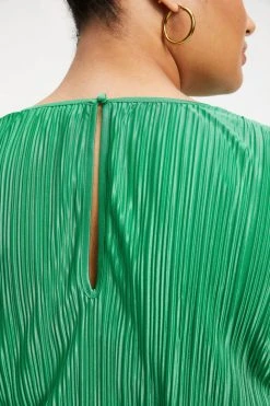GOOD AMERICAN Tops ALWAYS FITS PLISSÉ TOP | SUMMER GREEN002