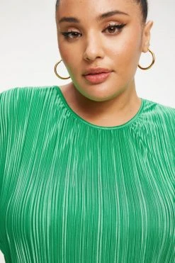 GOOD AMERICAN Tops ALWAYS FITS PLISSÉ TOP | SUMMER GREEN002