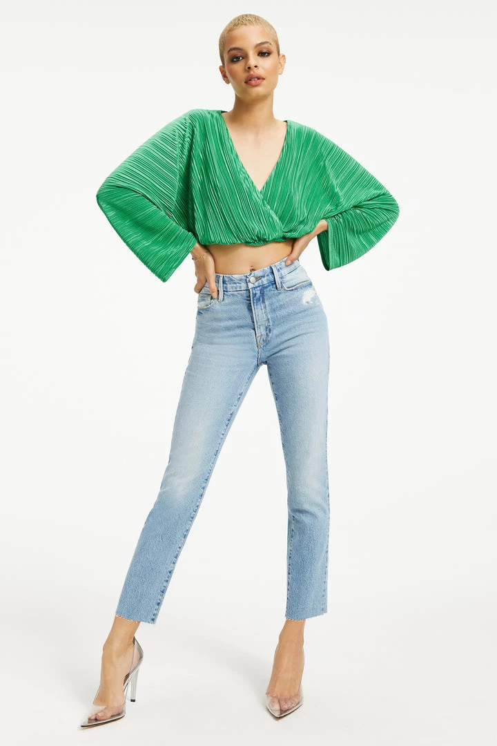 New 👍 GOOD AMERICAN ALWAYS FITS PLISSÉ SCULPTED TOP | SUMMER GREEN002 Tops 🧨 6 GOOD AMERICAN ALWAYS FITS PLISSÉ SCULPTED TOP | SUMMER GREEN002 Tops