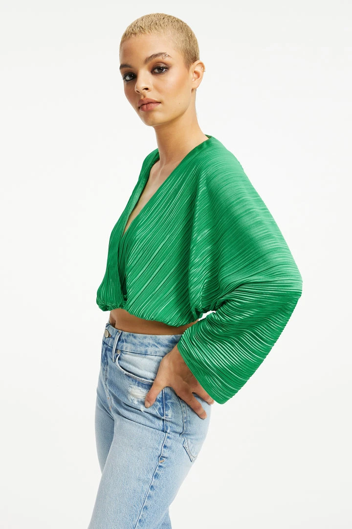 New 👍 GOOD AMERICAN ALWAYS FITS PLISSÉ SCULPTED TOP | SUMMER GREEN002 Tops 🧨 8 GOOD AMERICAN ALWAYS FITS PLISSÉ SCULPTED TOP | SUMMER GREEN002 Tops