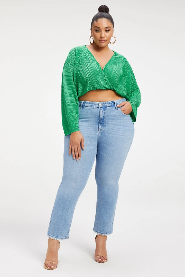 New 👍 GOOD AMERICAN ALWAYS FITS PLISSÉ SCULPTED TOP | SUMMER GREEN002 Tops 🧨 2 GOOD AMERICAN ALWAYS FITS PLISSÉ SCULPTED TOP | SUMMER GREEN002 Tops