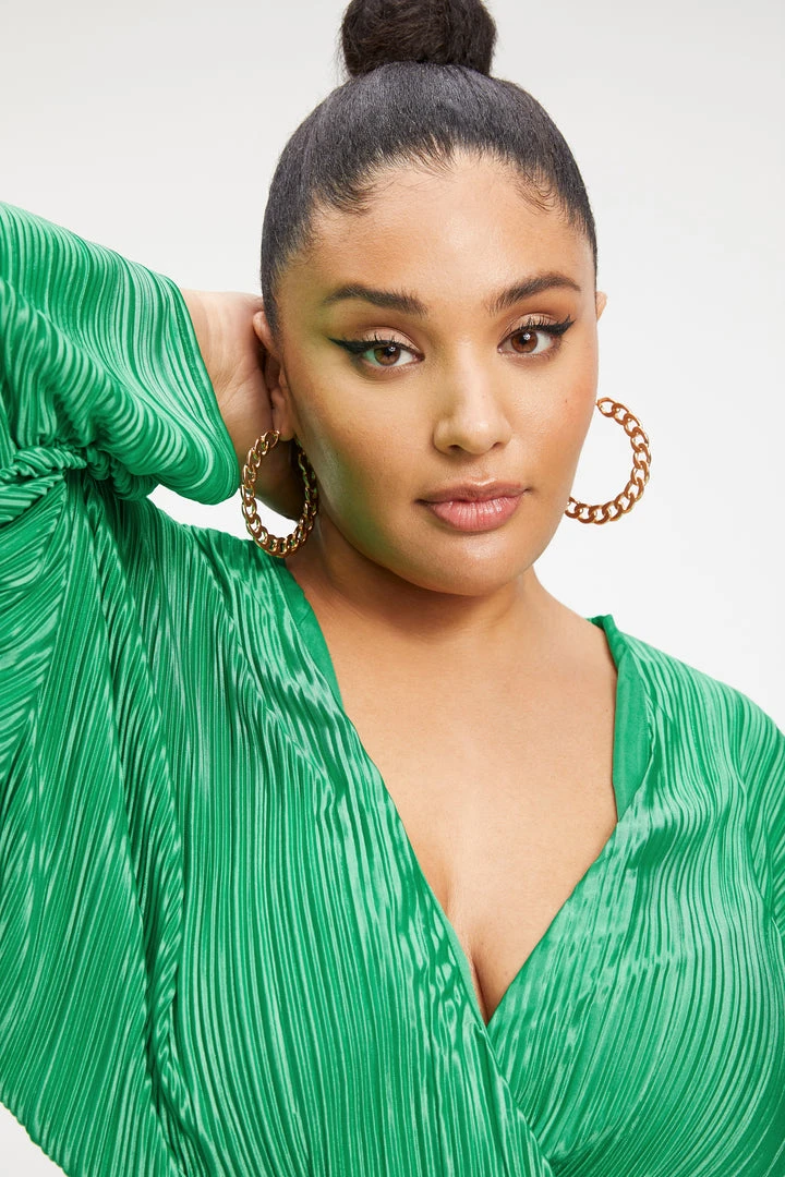 New 👍 GOOD AMERICAN ALWAYS FITS PLISSÉ SCULPTED TOP | SUMMER GREEN002 Tops 🧨 5 GOOD AMERICAN ALWAYS FITS PLISSÉ SCULPTED TOP | SUMMER GREEN002 Tops