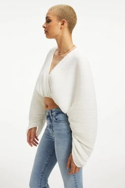 GOOD AMERICAN ALWAYS FITS PLISSÉ SCULPTED TOP | IVORY001