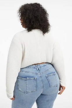 GOOD AMERICAN ALWAYS FITS PLISSÉ SCULPTED TOP | IVORY001