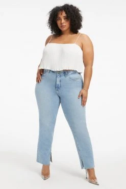 GOOD AMERICAN Tops ALWAYS FITS PLISSÉ CROP CAMI | IVORY001