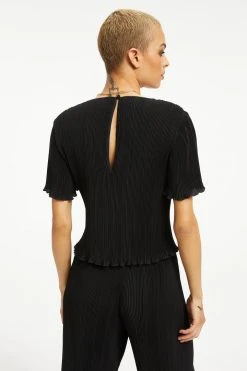 Cheap ✔️ GOOD AMERICAN ALWAYS FITS PLISSÉ TOP | BLACK001 Tops 🔔 22 GOOD AMERICAN ALWAYS FITS PLISSÉ TOP | BLACK001 Tops