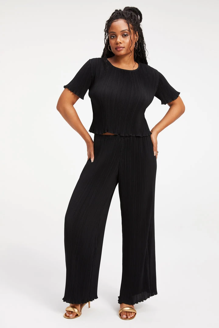 Cheap ✔️ GOOD AMERICAN ALWAYS FITS PLISSÉ TOP | BLACK001 Tops 🔔 2 GOOD AMERICAN ALWAYS FITS PLISSÉ TOP | BLACK001 Tops