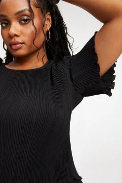 Cheap ✔️ GOOD AMERICAN ALWAYS FITS PLISSÉ TOP | BLACK001 Tops 🔔 17 GOOD AMERICAN ALWAYS FITS PLISSÉ TOP | BLACK001 Tops
