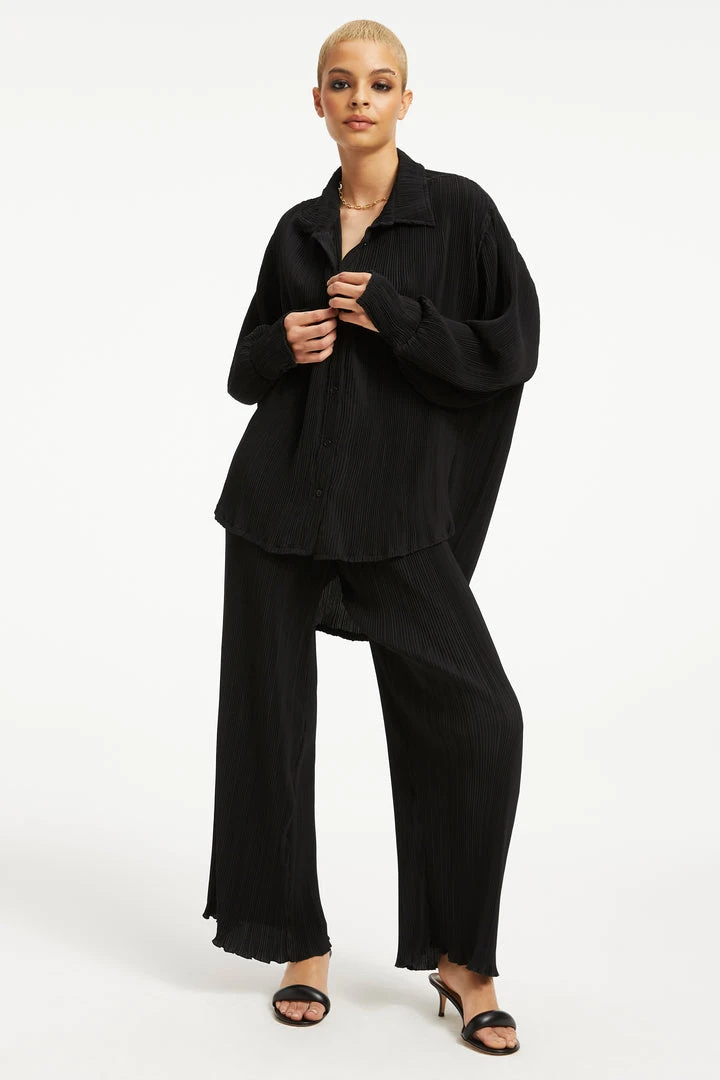 Coupon 😍 GOOD AMERICAN Tops ALWAYS FITS PLISSÉ SHIRT | BLACK001 ❤️ 2 GOOD AMERICAN Tops ALWAYS FITS PLISSÉ SHIRT | BLACK001