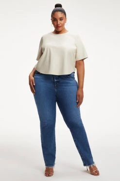 GOOD AMERICAN BETTER THAN LEATHER TEE | BONE001 Tops