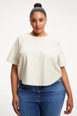 GOOD AMERICAN BETTER THAN LEATHER TEE | BONE001 Tops