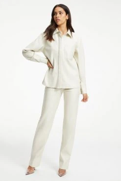 GOOD AMERICAN BETTER THAN LEATHER SHIRT | BONE001