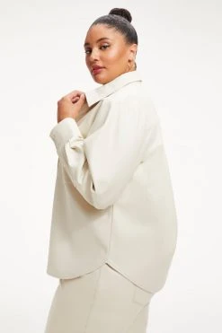 GOOD AMERICAN BETTER THAN LEATHER SHIRT | BONE001