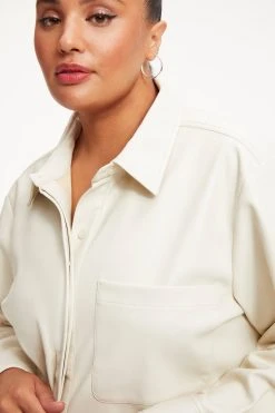 GOOD AMERICAN BETTER THAN LEATHER SHIRT | BONE001