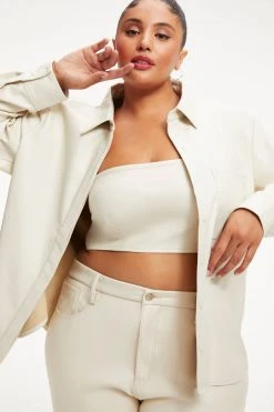 GOOD AMERICAN BETTER THAN LEATHER SHIRT | BONE001