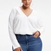 GOOD AMERICAN WOVEN WRAP TOP | IVORY001 Tops