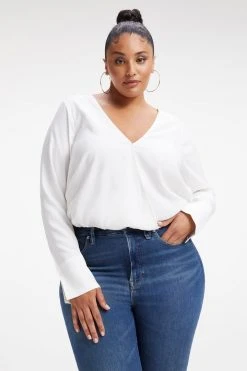 GOOD AMERICAN WOVEN WRAP TOP | IVORY001 Tops