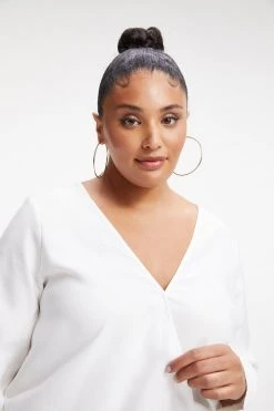 GOOD AMERICAN WOVEN WRAP TOP | IVORY001 Tops