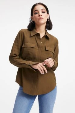 GOOD AMERICAN FLAP POCKET SHIRT | FOG001 Tops