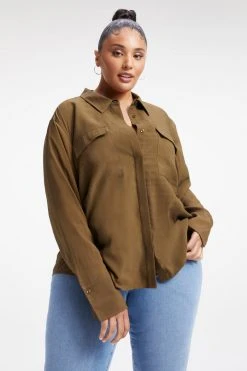 GOOD AMERICAN FLAP POCKET SHIRT | FOG001 Tops