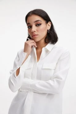 GOOD AMERICAN FLAP POCKET SHIRT | IVORY001