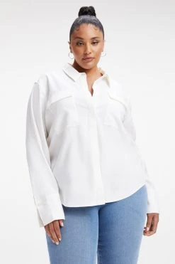 GOOD AMERICAN FLAP POCKET SHIRT | IVORY001