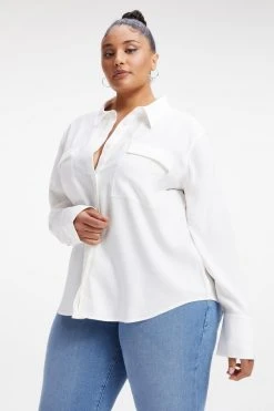 GOOD AMERICAN FLAP POCKET SHIRT | IVORY001