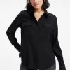 GOOD AMERICAN Tops FLAP POCKET SHIRT | BLACK001