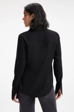 GOOD AMERICAN Tops FLAP POCKET SHIRT | BLACK001