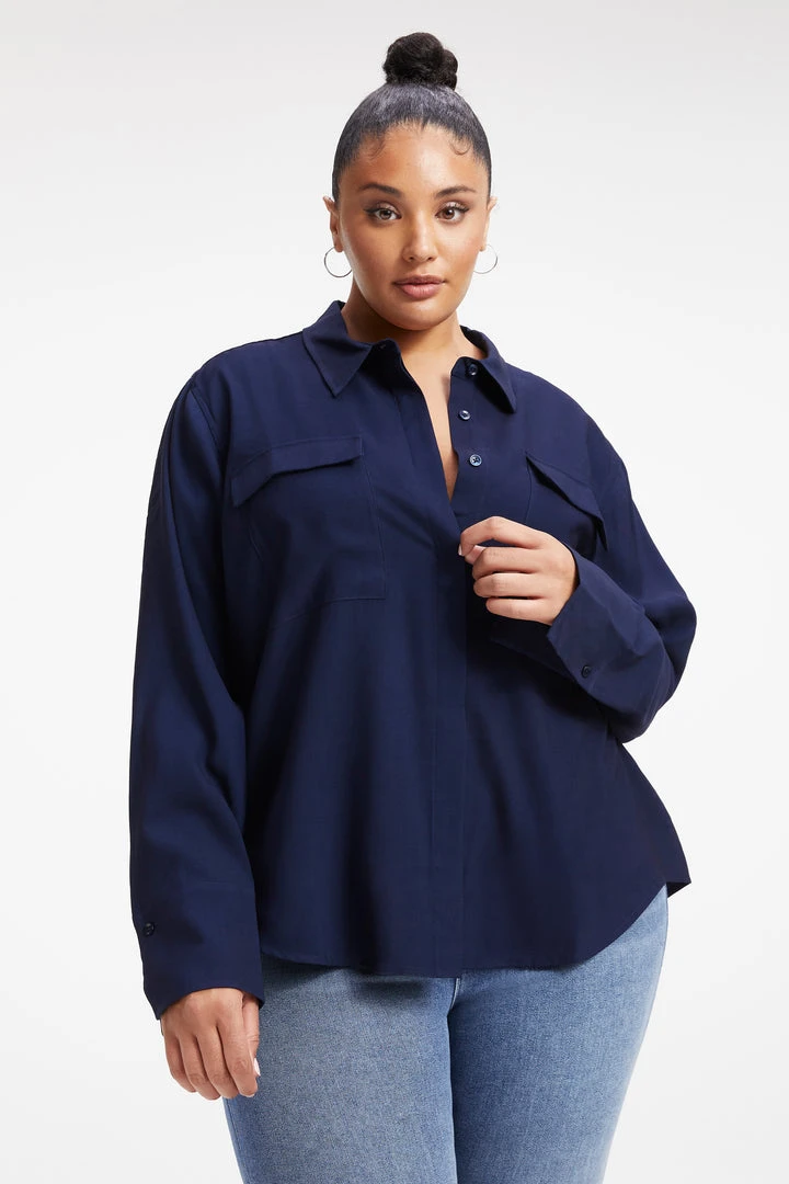 Cheap ⌛ GOOD AMERICAN FLAP POCKET SHIRT | NAVY001 🔔 6 GOOD AMERICAN FLAP POCKET SHIRT | NAVY001