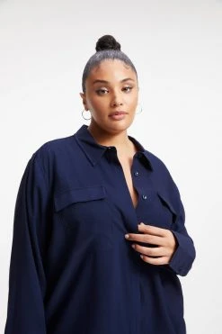 Cheap ⌛ GOOD AMERICAN FLAP POCKET SHIRT | NAVY001 🔔 21 GOOD AMERICAN FLAP POCKET SHIRT | NAVY001