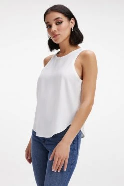 GOOD AMERICAN WOVEN CUT IN TANK | IVORY001