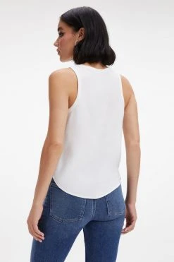 GOOD AMERICAN WOVEN CUT IN TANK | IVORY001