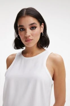 GOOD AMERICAN WOVEN CUT IN TANK | IVORY001