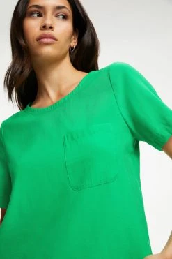 GOOD AMERICAN POCKET TEE | SUMMER GREEN002 Tops