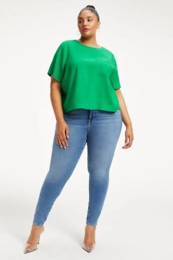 GOOD AMERICAN POCKET TEE | SUMMER GREEN002 Tops