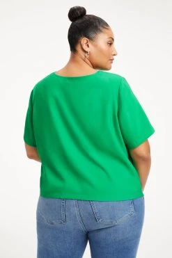 GOOD AMERICAN POCKET TEE | SUMMER GREEN002 Tops