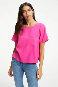 GOOD AMERICAN POCKET TEE | HAWIIAN PINK 001 Tops