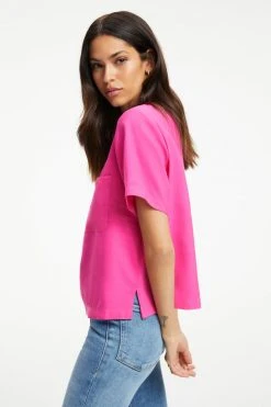 GOOD AMERICAN POCKET TEE | HAWIIAN PINK 001 Tops