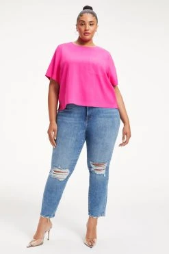 GOOD AMERICAN POCKET TEE | HAWIIAN PINK 001 Tops