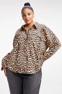 Deals ๐ฅ GOOD AMERICAN FLAP POCKET SHIRT | GOOD LEOPARD003 Tops ๐ 16 GOOD AMERICAN FLAP POCKET SHIRT | GOOD LEOPARD003 Tops